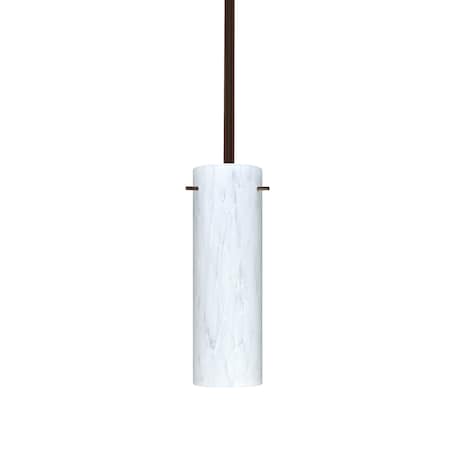 Besa Lighting Copa Stem Pendant, Carrera, Bronze Finish, 1x40W Candelabra 1TT-493019-BR